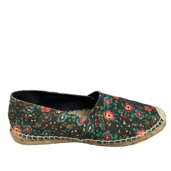 Isabel Marant Etoile Canae Canvas Espadrille Slip On Black Floral Flats Size 40 - Picture 5 of 12